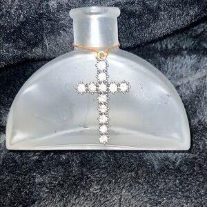 Glass Perfume Bottle with Cross Pendant, can be used for essential oils & decor